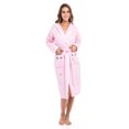 thumbnail image 1 of Women’s Waffle Weave Robe Ladies Hooded Bathrobe 100% Terry Cotton Spa Robes Pink XXL, 1 of 8