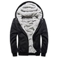 thumbnail image 1 of LUXUR Sweat à Capuche pour Hommes Manches Longues Veste Pull Décontractée en Polaire Fermeture Éclair Complète W11 Noir L, 1 of 2
