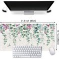 thumbnail image 4 of Eucalyptus Leaf Large Mouse Pad Watercolor Flowers Mouse Pad XXL Green Red Leaves Desk Mat 31.5x15.75 Inch,Spring/Summer Extended Keyboard Mat with Precision Stitched Edges and Non-Slip Rubber Base, 4 of 5