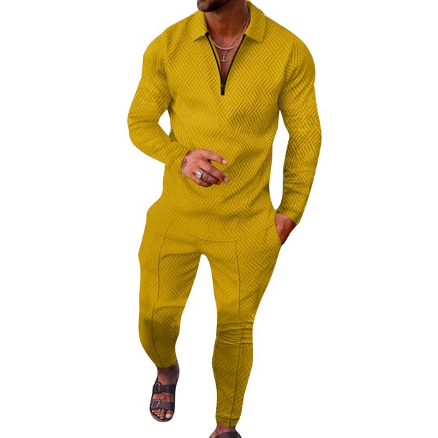 Innerwin Jogger Sets 2 Pcs Mens Tracksuit Set Sports Two Pieces Casual Sweatshirts+Pant Outfits HCXTZ-6 S