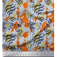 thumbnail image 1 of Soimoi Orange Poly Georgette Fabric Leopard & Wild Animal Skin Decor Fabric Printed BTY 42 Inch Wide, 1 of 3
