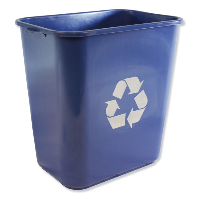 Impact Soft-Sided Recycle Logo Plastic Wastebasket ,WASTEBASKET,28QT,PLST,BE