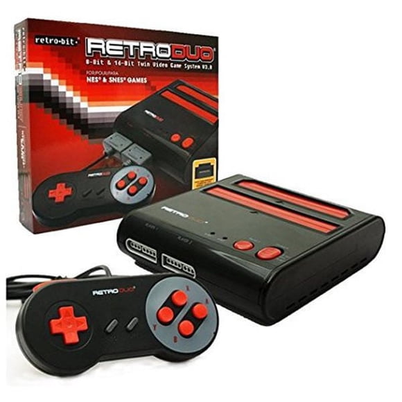 Retro-Bit RetroDuo Système de Jeu Vidéo Jumelé 8-bits et 16-bits V3.0 2-en-1pour les jeux NES et SNES