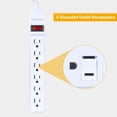 thumbnail image 2 of 6-Outlet Power Strip with Safe Lock, Power Bar with 3Ft 14AWG Cord, ETL Certificated, 2 of 7