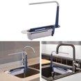 thumbnail image 2 of Langgg Telescopic Sink Tidy Holder Telescopic Sponge Holder Towel Rack for Bathroom Blue, 2 of 9