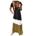 thumbnail image 1 of Robe Quotidienne Grande Taille pour Femmes à Manches Courtes et Col en V, 1 of 2