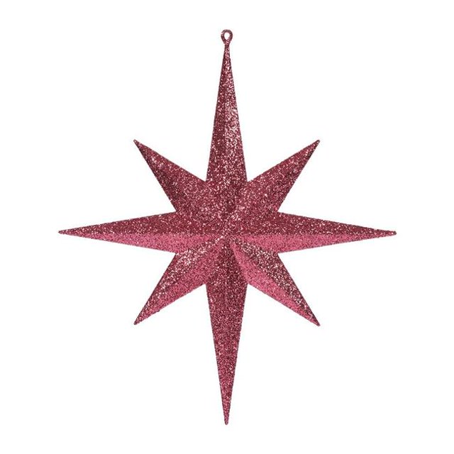 Vickerman M167570 15.75 in. Fuchsia Glitter Bethlehem Star Ornament