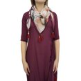 thumbnail image 2 of Bimba Robe Longue pour Femme avec Foulard à Franges Imprimé Prune Drapé Maxi Wear-10, 2 of 6