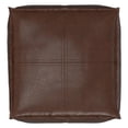 thumbnail image 2 of Simpli Home Brody Boho Square Pouf in Distressed Dark Brown Faux Leather, 2 of 7