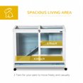 thumbnail image 4 of PawHut Indoor Rabbit Hutch with Wheels, Bunny Cage with Ramp, Blue, 4 of 8