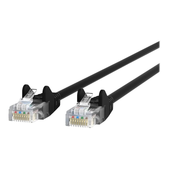 Belkin 50ft CAT5e Ethernet Patch Cable Snagless, RJ45, M/M, Black - Patch cable - RJ-45 (M) to RJ-45 (M) - 50 ft - UTP - CAT 5e - molded, snagless - black - for Omniview SMB 1x16, SMB 1x8; OmniView SMB CAT5 KVM Switch