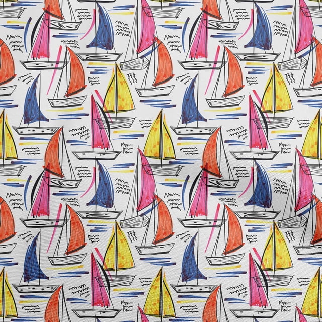 oneOone Georgette Viscose Orange Fabric Beach Boat Sewing Craft Projects Fabric Prints By Yard 42 Inch Wide