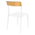 thumbnail image 2 of Siesta ISP091-WHI-TAMB Flash Chaise de Salle à Manger Blanche Ambre Transparent - Ensemble de 2, 2 of 10