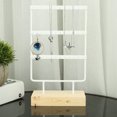 thumbnail image 3 of Metal Wood Earring Necklace Organizer Stand, 36 Holes Jewelry Storage Rack Display, Suitable for Jewelry Display, for Retail Store Home Jewelry Storage, 3 of 7