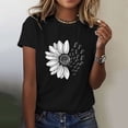 thumbnail image 2 of T-Shirt d'Été Tournesol pour Femmes Grande Taille Blouse Ample Manches Courtes Graphique Décontractée Polyester, 2 of 4