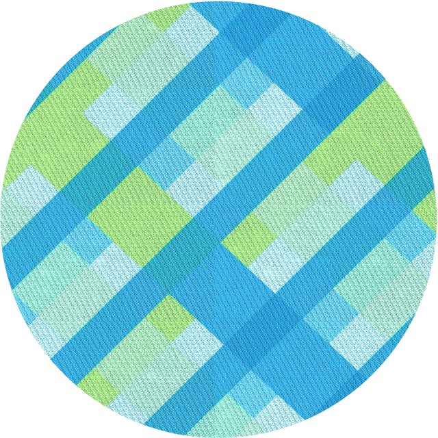 Ahgly Tapis Rond Lavable en Machine Intérieur Transitionnel Turquoise Foncé Vert, 6 Pieds Rond
