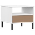 thumbnail image 5 of vidaXL Bedside Table with Metal Legs White Solid Wood Pine OSLO, 5 of 5