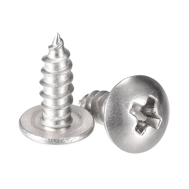 Unique Bargains #6 x 3/8 Pieds Vis Autotaraudeuses à Tête Crantée en Acier Inoxydable 304, Lot de 50
