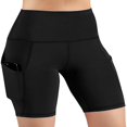 thumbnail image 2 of Women High Waist Running Short Tummy Control Shorts Polyester Black XL, 2 of 6