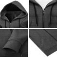 thumbnail image 3 of Men Hoodie  Long Sleeve Hooded Solid Fall Zip-up Sweatshirt Jacket for Cual Daily, 3 of 4