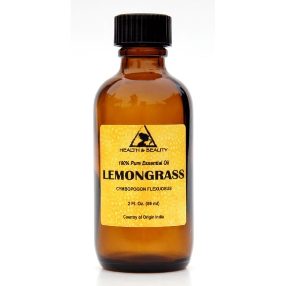 Lemongrass essential oil aromatherapy natural 100% pure glass bottle 2 oz, 59 ml