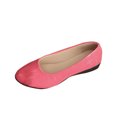 thumbnail image 1 of Ballerines pour Femmes à Enfiler Bout Amande Pierre Embossée Micro Compensées Semelle Souple Printemps Été Chaussures Décontractées Rose, 1 of 9