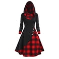 thumbnail image 1 of HKEJIAOI Robe Femme Automne/hiver Couleur Unie Manches Longues Robe Chemise Vintage en Velours Côtelé à Bretelles Offres Liquidation Rouge, 1 of 5