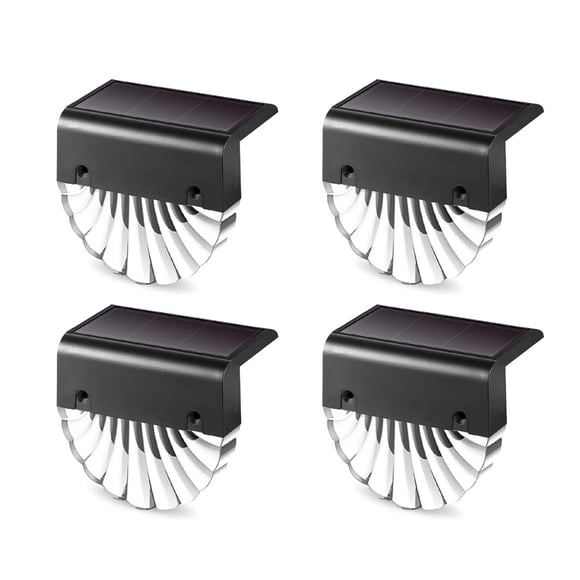 Yeacher 4 Packs Solar Fence Lamps 2 Lighting Modes IP65 Waterproof Garden Wall Lamp Stair