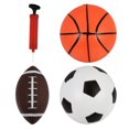 thumbnail image 1 of CNKOO 2 Sets/6pcs Inflatable Balls Kids Rugby Basketball and Soccer Ball with 2 Pumps, 1 of 6