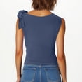 thumbnail image 4 of Timegard Womens Tank Tops Sleeveless Knot Strap Solid Color Comfy Slim Casual Cropped Tee Blouse Summer, 4 of 7