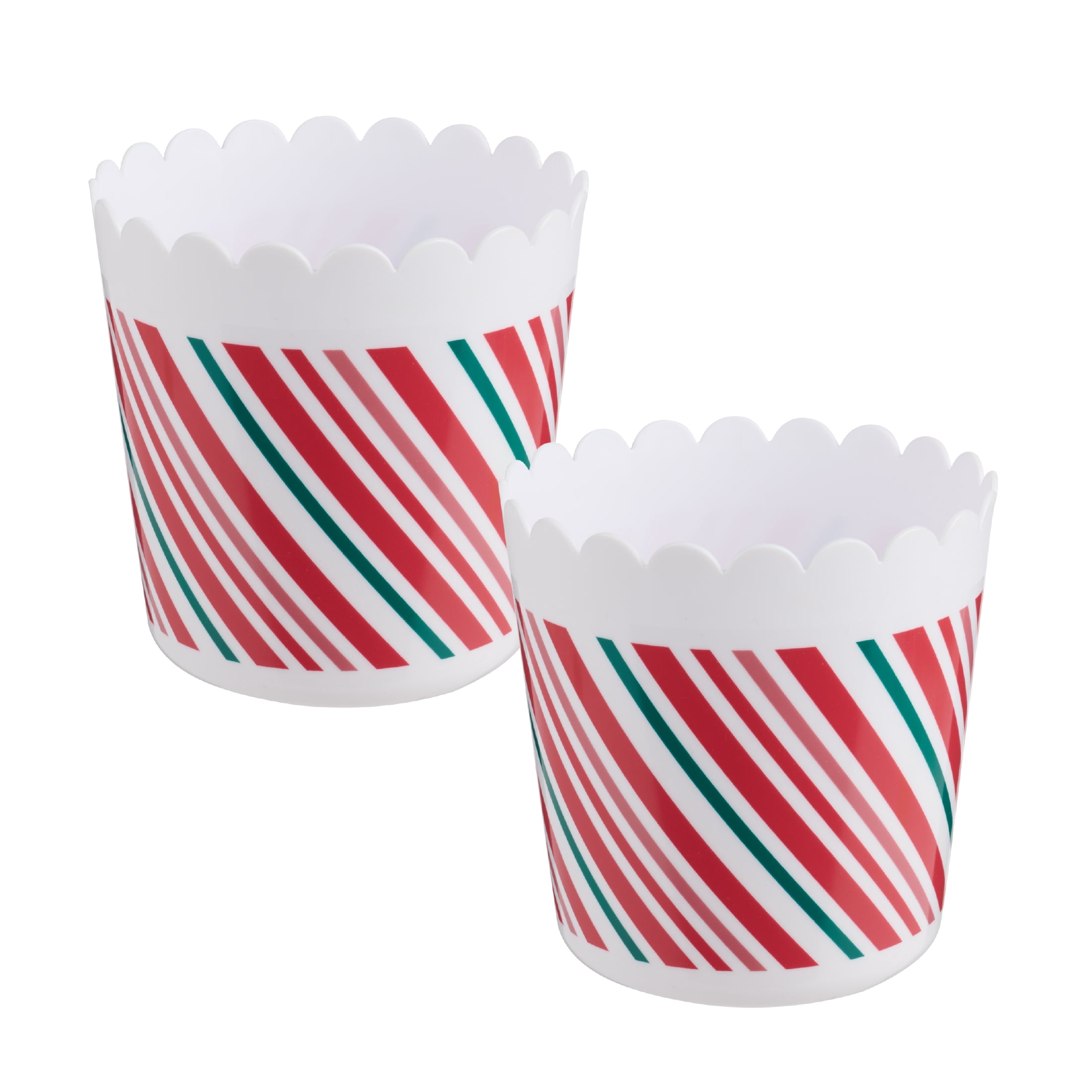 2PC Holiday Time Candy Cane Swirl Popcorn Bowls, Red and White - Walmart.ca