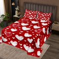thumbnail image 2 of Erosebridal Kawaii Love Heart Coverlet Set Queen, Red Bedding Set, Cartoon Decor 3 Pieces, 2 of 5