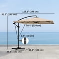 thumbnail image 3 of Outsunny Patio Offset Umbrella UPF 50+ UV Protection, Water-Resistant, Khaki, 3 of 10