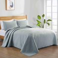 thumbnail image 2 of Peace Nest Premium Damask Pattern Reversible Coverlet Set 100% Soft Microfiber Fabric, Light Grey, Twin Size, 2 of 5