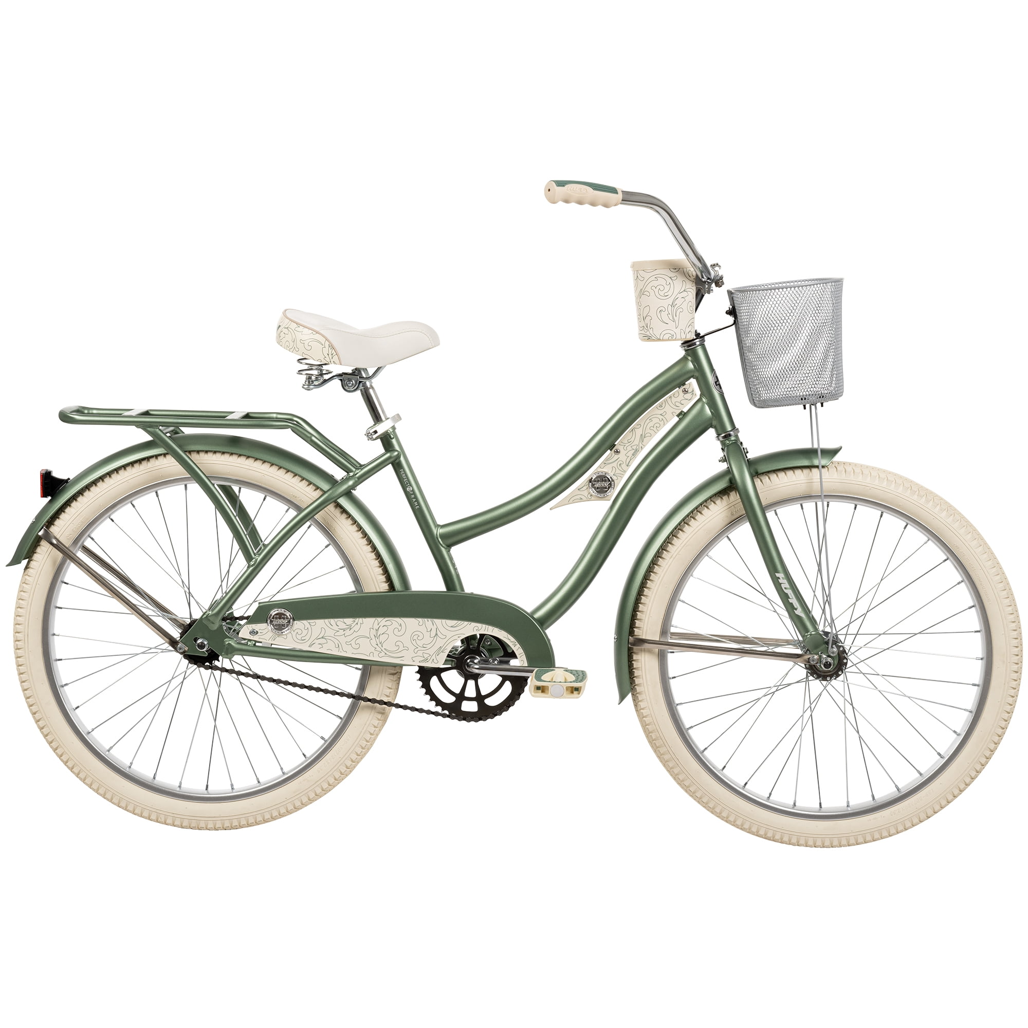 Huffy 24” Deluxe Cruiser Bike, Fits Riders 58”-70”, Green, Teens/Adult, Girls