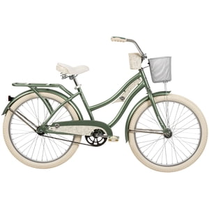 Huffy 24” Deluxe Cruiser Bike, Fits Riders 58”-70”, Green, Teens/Adult, Girls