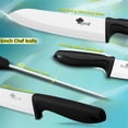 thumbnail image 4 of 6PCS Ceramic Knives Set for Kitchen 5-Piece Sharp Paring Knives with Covers and a Peeler,Sharp 6-inch Serrated Bread Knife Fruit Cutter 3", 4", 5" Inch, 4 of 5