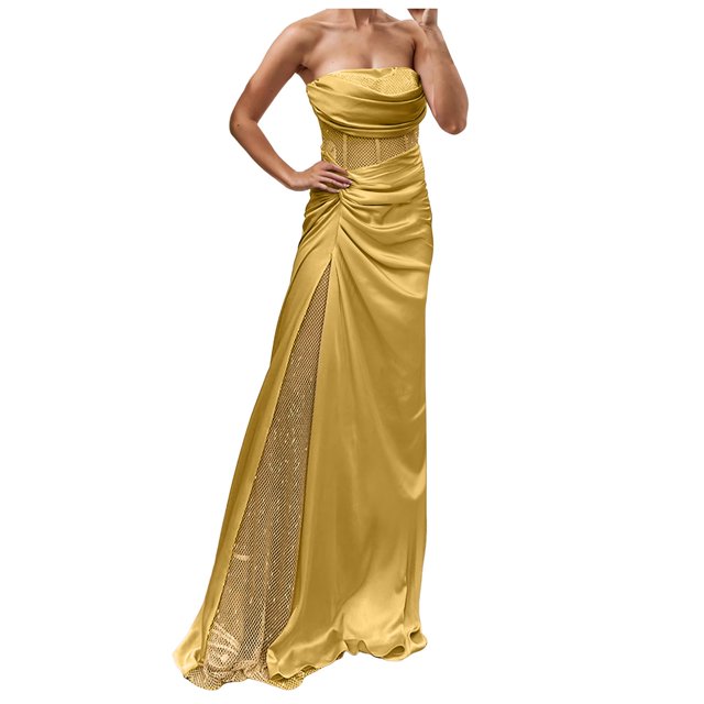 DAFEI Robe Maxi en Maille Aguichant pour Femmes, Épaules Dénudées, Manches Longues, Moulante Froncée, Boîte de Nuit, Fête, Concert, Tenue de Rave Nocturne
