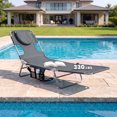 thumbnail image 2 of Gymax 2PCS Tanning ChairFolding Beach Lounge Chair w/5-Position Adjustable Backrest Gray, 2 of 9