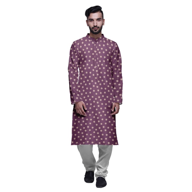 Atasi Party Wear Kurta Pajama For Men Mandarin Collar Ethnic Printed Kurta Set