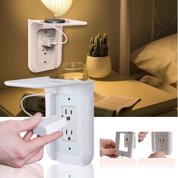 Dvkptbk Socket Rack Wall Bathroom Shelf Standard Vertical Duplex Outlet Charging for Cell Phone Tools on Clearance