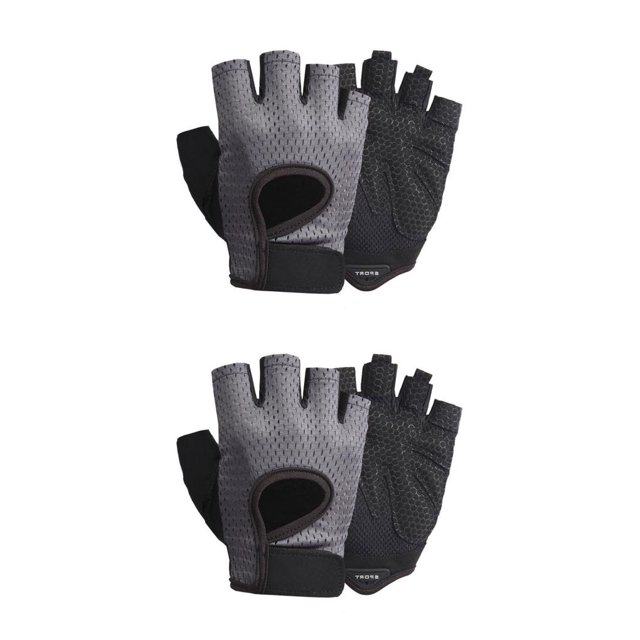 Wweixi 1 Pair Sports Gloves Portable Outdoor Cycling Breathable Shock Absorption Mitts Elastic Nonslip Riding Protection Mittens Gray L 2PCS