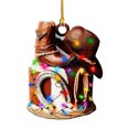 thumbnail image 2 of YAOMOBB Christmas Tree Decoration Creative Cowboy Themed Hat Xmas Tree Pendant Wild West Car Rear View Mirror Hanging, 2 of 7