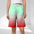 thumbnail image 2 of Plebaso Womens Casual Shorts Knee Length Drawstring Shorts Gradient Color Summer Wide Leg Shorts S-5XL, 2 of 6