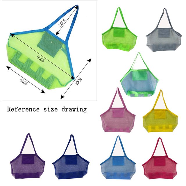 maskred Versatile Beach Toys Bag Durable Mesh Tote for Poolside Adventures Grey Extra Large 1Set