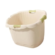 Lipstore Bath Bucket with Support Seat, Non Slip, Thickened, Tub Sitting up Shower Bucket Infant Bathtub for Girls, Toddlers, Kids Green M