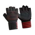 thumbnail image 2 of Quzzie Workout Gloves Exercise Gloves Non Slip Half Finger Weight Lifting Gloves Gym Gloves Full Palm Protection Polyester Lightweight Sturdy Suitable for Tr L Red, 2 of 8