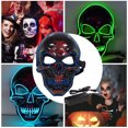 thumbnail image 4 of Face Shield Halloween Scary Full Face Guard LED Luminous Skeleton Head Party Cosplay Prop, Blue, 4 of 6