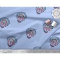 thumbnail image 3 of Soimoi Polyester Crepe Fabric Leaves & Floral Block Printed Craft Fabric by The Yard 42 Inch Wide, 3 of 3