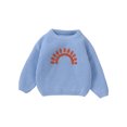 thumbnail image 1 of FOCUSNORM Chandail Tricoté pour Bébé Garçon Fille Sun Embroidery Col Rond Manches Longues Pull pour Automne Hiver, 1 of 9
